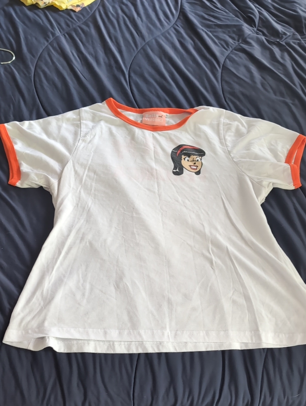 White & Orange Ringer Betty And Veronica T-Shirt Team Veronica